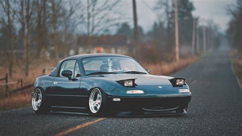 1366x768 resolution | blue coupe, Mazda, MX-5, miata, Stance HD wallpaper | Wallpaper Flare