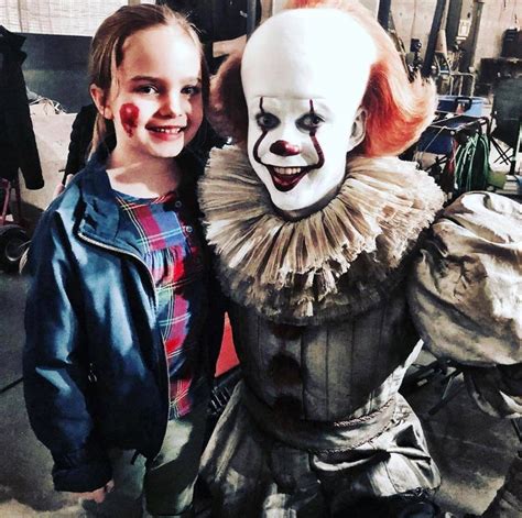 Ryan Kiera Armstrong And Bill Skarsgård, On The Set Of It Chapter Two : Moviesinthemaking