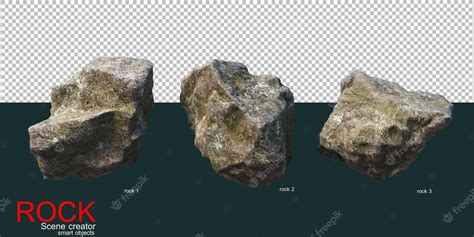 Premium PSD | Many shapes of stones