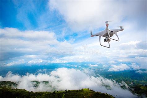 Drone Copter Flying with Digital Camera.Drone with High Resolution ...