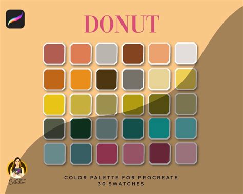 Donut Procreate Color Palette 30 Swatch Sweet Tones | Etsy Hong Kong