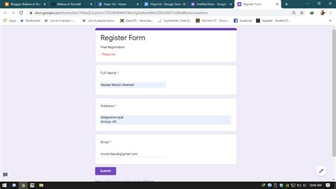 How to create registration form in google forms.