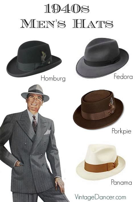 1940s Men's Hats: Vintage Styles, History, Buying Guide | Hats for men ...