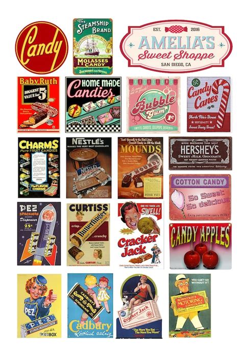 Scale vintage candy store signs posters | Etsy