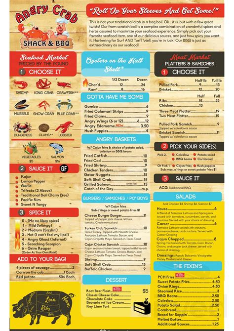 Angry Crab Shack & BBQ menu in Tucson, Arizona, USA