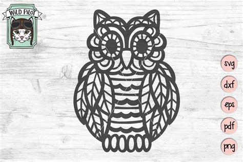 Owl SVG Cut File, Owl Mandala SVG, Owl Clipart, Owl Vector