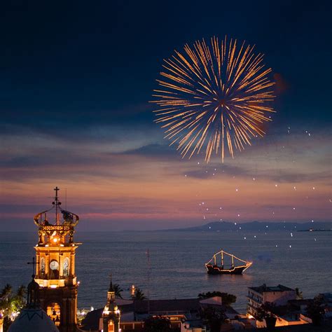 Puerto Vallarta at night - fireworks and pirate ship #puertovallarta #pirateship | Puerto ...