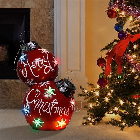 Alpine Corporation Christmas Ball Ornament with Color Changing LED ...