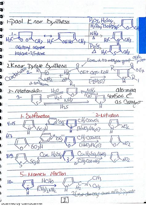 Heterocyclic Compounds reactions