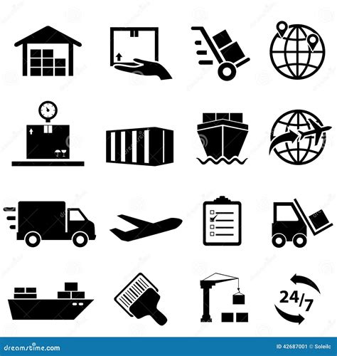 Shipping And Logistics Icons Stock Vector - Illustration of dolly, illustration: 42687001