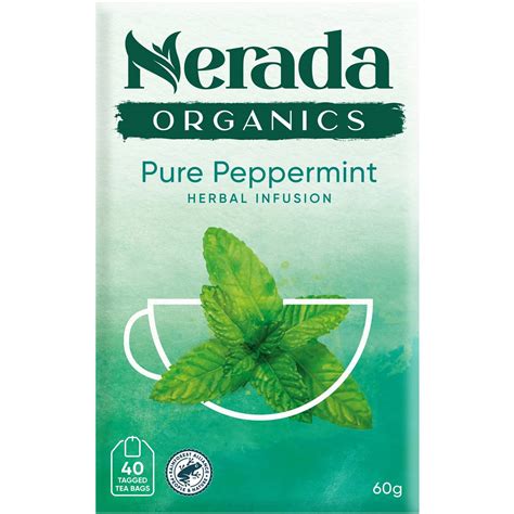 Calories in Nerada Organic Peppermint Tea Bags calcount