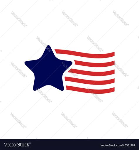 Single star with american flag flat logo symbol Vector Image