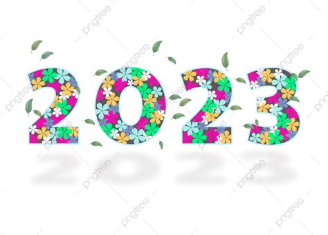 Números De Texto Floridos 2023 PNG , 2023 Clitóris, Ano 2023, Letras De ...