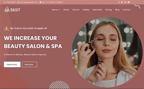 Basit - Beauty Salon & Spa Landing Page Template