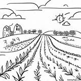 Scenic Farm Field With Crops Coloring Page  Pagescom sketch template