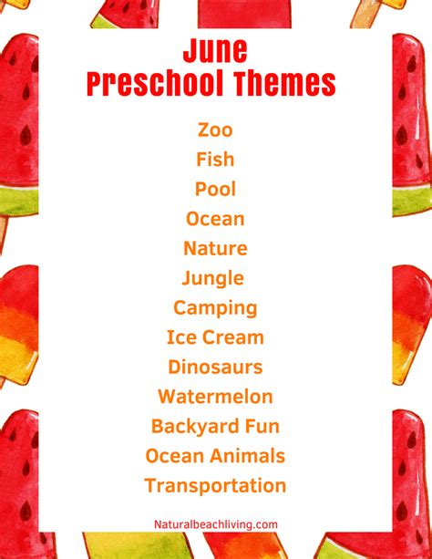 June Preschool Themes with Lesson Plans and Activities - Natural Beach ...