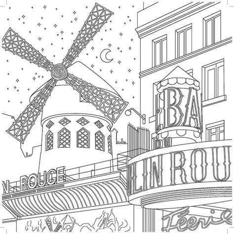 Moulin Rouge in Paris coloring page - Download, Print or Color Online for Free