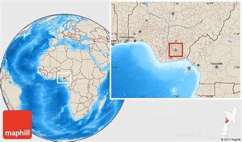 Shaded Relief Location Map of Umuahia