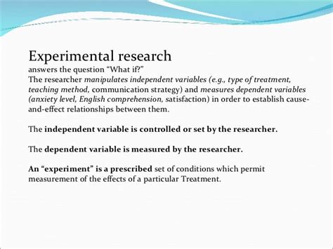 Experimental research