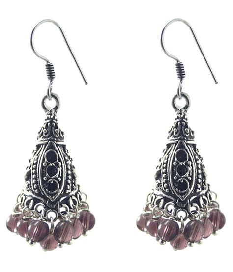 Jewelry Place German Silver Designer Jhumki Earrings - Buy Jewelry Place German Silver Designer ...