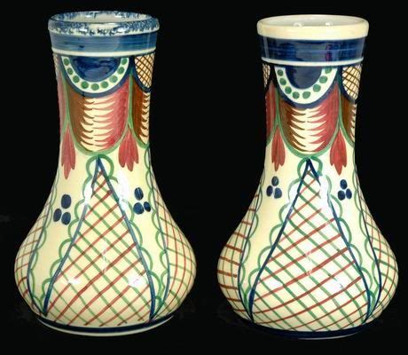 338: PAIR OF QUIMPER VASES - May 27, 2007 | JK Galleries, Inc. in FL | Quimper, Quimper pottery ...
