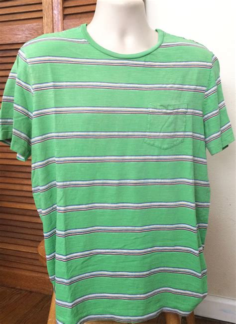 XL Vintage Ralph Lauren Striped Polo Pocket T shirt Green Surf Hang Ten Style T shirts | Vintage ...