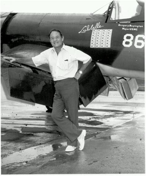 wwii-warbirds: “ Postwar photo of Pappy Boyington with a restored Corsair. ” | Black sheep ...