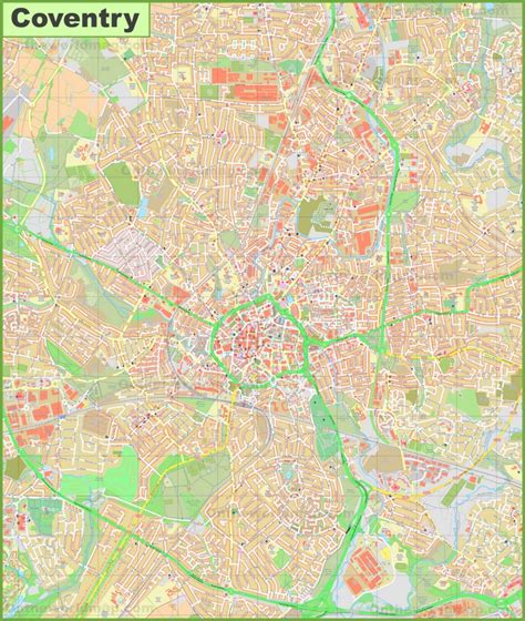 Detailed map of Coventry