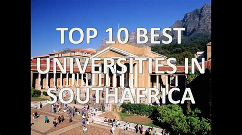 Top 10 Best Universities In South Africa/Top 10 Universidades De ...