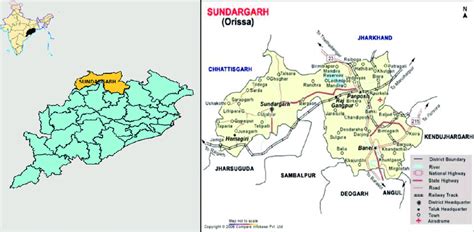 Location map of Rourkela Steel City of Sundargarh district, Odisha, India. | Download Scientific ...