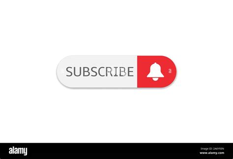Subscribe banner template. Red Subscribe button with white bell arrow sign Stock Vector Image ...