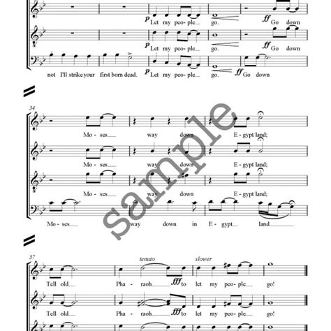 Go Down Moses - SATB - Alan Simmons Music - Choral Sheet Music for Choirs & Schools