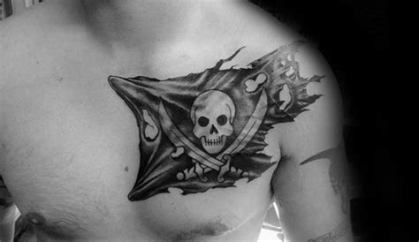 40 Pirate Flag Tattoo Designs For Men - Jolly Roger Ink Ideas