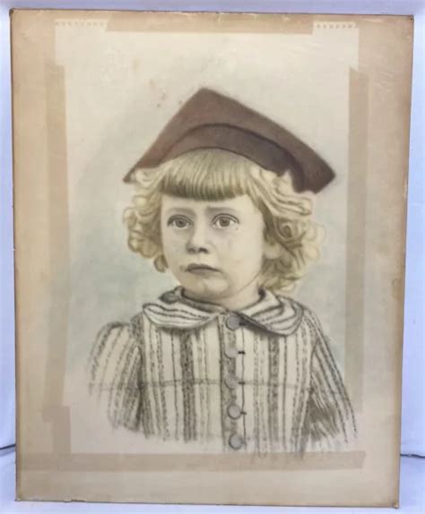 ANTIQUE 1898 VICTORIAN Charcoal Pastel Portrait Young Girl 20"x16" Signed Dated $49.00 - PicClick