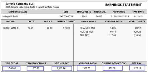 1099 Paycheck Stub