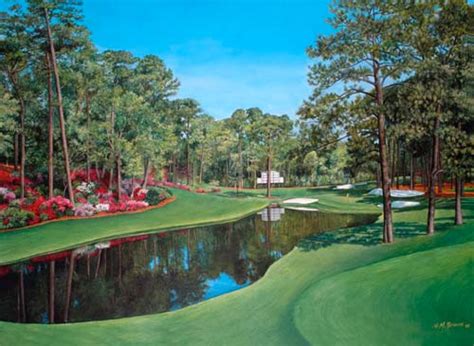 Augusta National Golf Club Red Bud Hole #16 print | The Beveled Edge