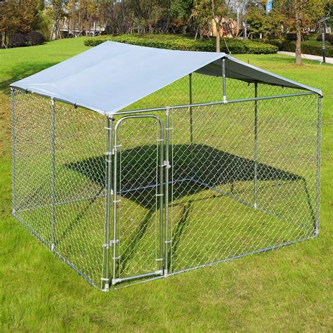 Giantex Large Pet Dog Run House Kennel Shade Cage Roof Cover Backyard ...