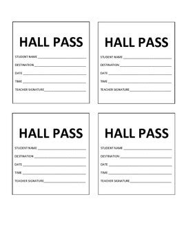 Free Hall Pass Template | Flyer Template