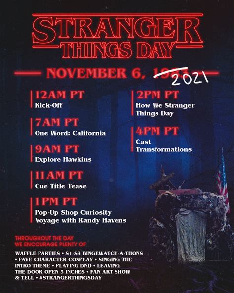 Stranger Things Day Event Schedule : r/StrangerThings