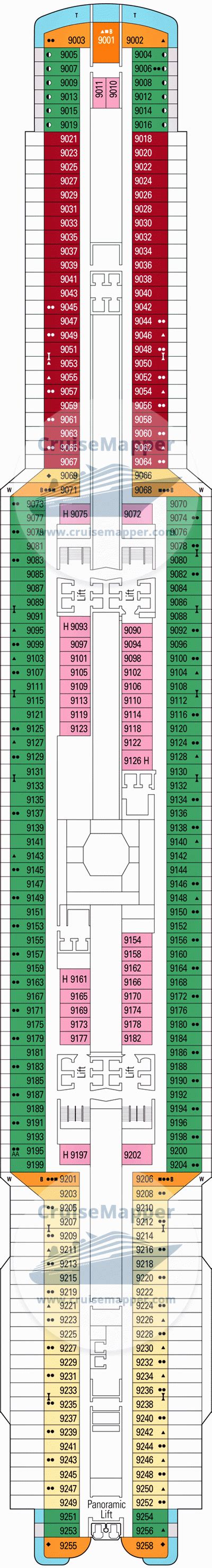 MSC Seaview deck 9 plan | CruiseMapper