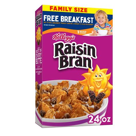 Buy Kellogg's Raisin Bran Breakfast Cereal, High Fiber Cereal, Made ...