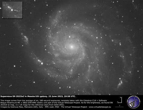 Supernova SN 2023ixf in the Messier 101 spiral galaxy: a image - 23 ...