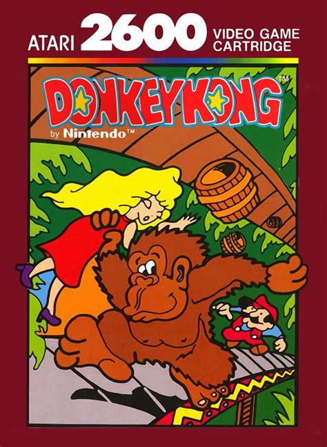 Donkey Kong (1982) Atari 2600 box cover art - MobyGames