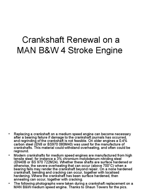 Step-by-Step Guide to Replacing a Crankshaft on a MAN B&W Medium Speed ...