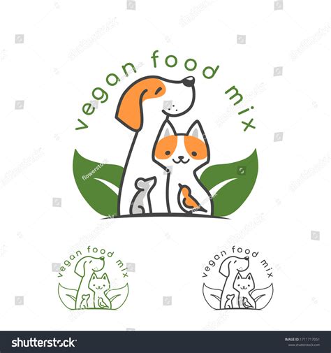 Dog Cat Mouse Bird Green Leaves Stock Vector (Royalty Free) 1711717051 | Shutterstock