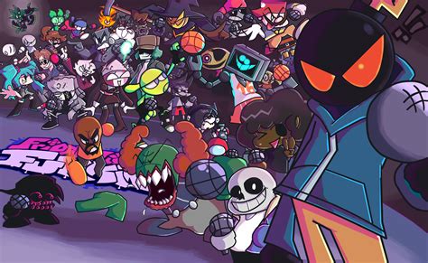 The FNF mod mural! (Made by @bros_ellis on twitter) : FridayNightFunkin