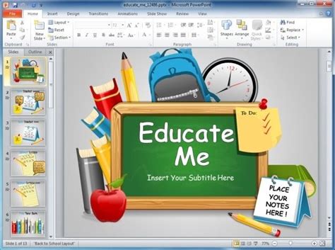 Animated Back To School PowerPoint Template