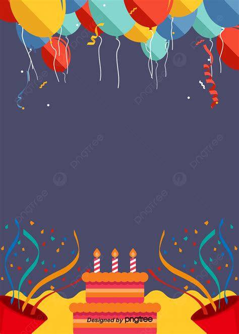 Fashionable Cartoon Happy Birthday Party Poster Background Wallpaper Image For Free Download ...