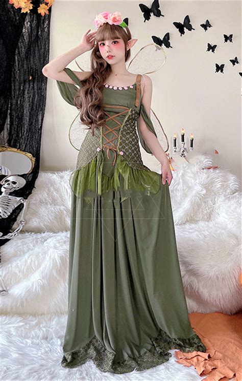 Medieval Women's Fantasy Fairy Dress Renaissance Halloween Elf Costume ...