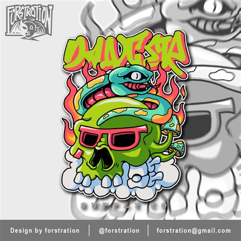 Green skull on Behance